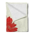 thumbnail image 2 of Dahlia Soft Flannel Fleece Blanket, Sketching of a Colossal Dahlia Blossom Retro Style in Blood Red Colored Single Flower, Cozy Plush for Indoor and Outdoor Use, 50" x 60", Red Tan, by Ambesonne, 2 of 5