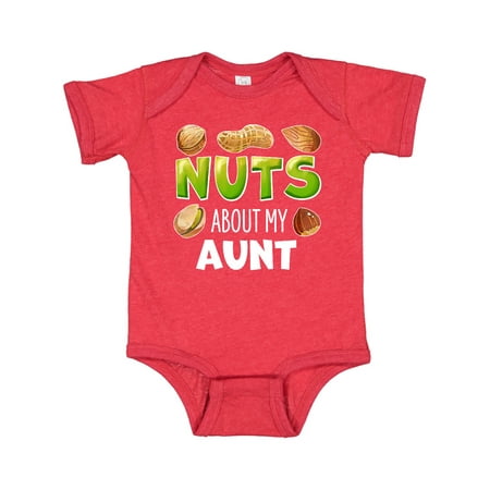 

Inktastic Nuts About My Aunt Peanut Almond Pistachio Gift Baby Boy or Baby Girl Bodysuit