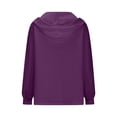 thumbnail image 6 of gakvbuo Long Sleeve Tunic Tops for Women Women'S Solid Color Block Clip Cotton Hooded Button Long Sleeve Hoodie Top, 6 of 9