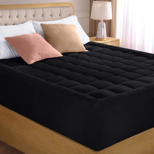 Funda de colchón Utopia Bedding, doble acolchada, negra, 39 x 75 pulgadas