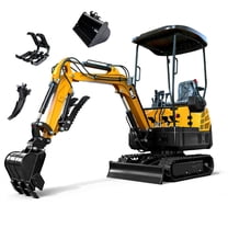 MMS 1.5 Ton Mini Excavator 13.5HP B&S EPA Gas Engine, with Quick Change, Hydraulic Thumb,  Ripper,  Shovel,  Grabber Attachments, MS15pro Small Digger Machine