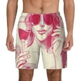 thumbnail image 2 of Picia Ace Of Diamonds Lady pattern Mens Swim Trunks with Compression Liner Stretch Beach Shorts Quick Dry with Zipper Pockets No-Chafing Board Shorts-Small, 2 of 9
