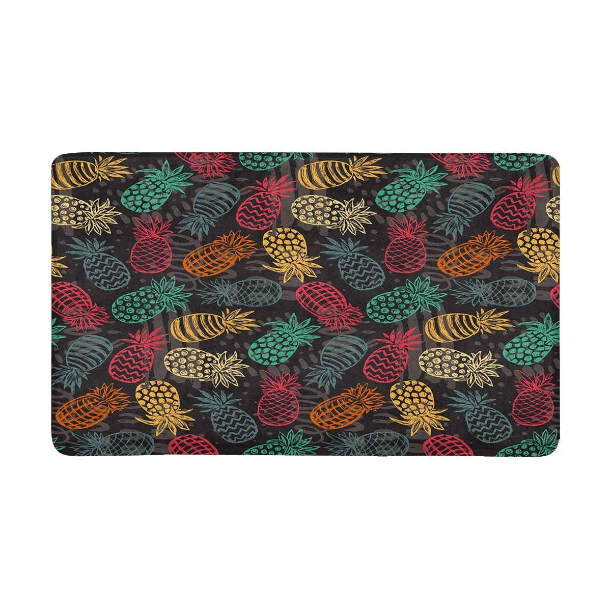 Pop Pineapple Fruits Front Door Mat 30x18 Inches Welcome