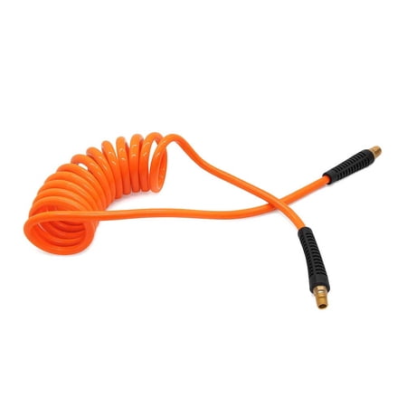 Interstate Pneumatics HR44-010 Orange Polyurethane Recoil Hose 1/4 x 10 feet Solid Fittings
