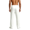 thumbnail image 4 of Men's Straight Leg Sweatpants Elastic Waist Drawstring Loose Fit Open Bottom with Pockets Lounge Pants, 4 of 4