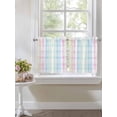 thumbnail image 3 of Half Window Curtain 36 Inches Long, Blue Pink Plaid Window Treatment Curtain Drapes, Pastel Green White Buffalo Patchwork Small Tier Curtains for Bathroom Over Sink, 27.5"x36", 2 Panels, 3 of 7
