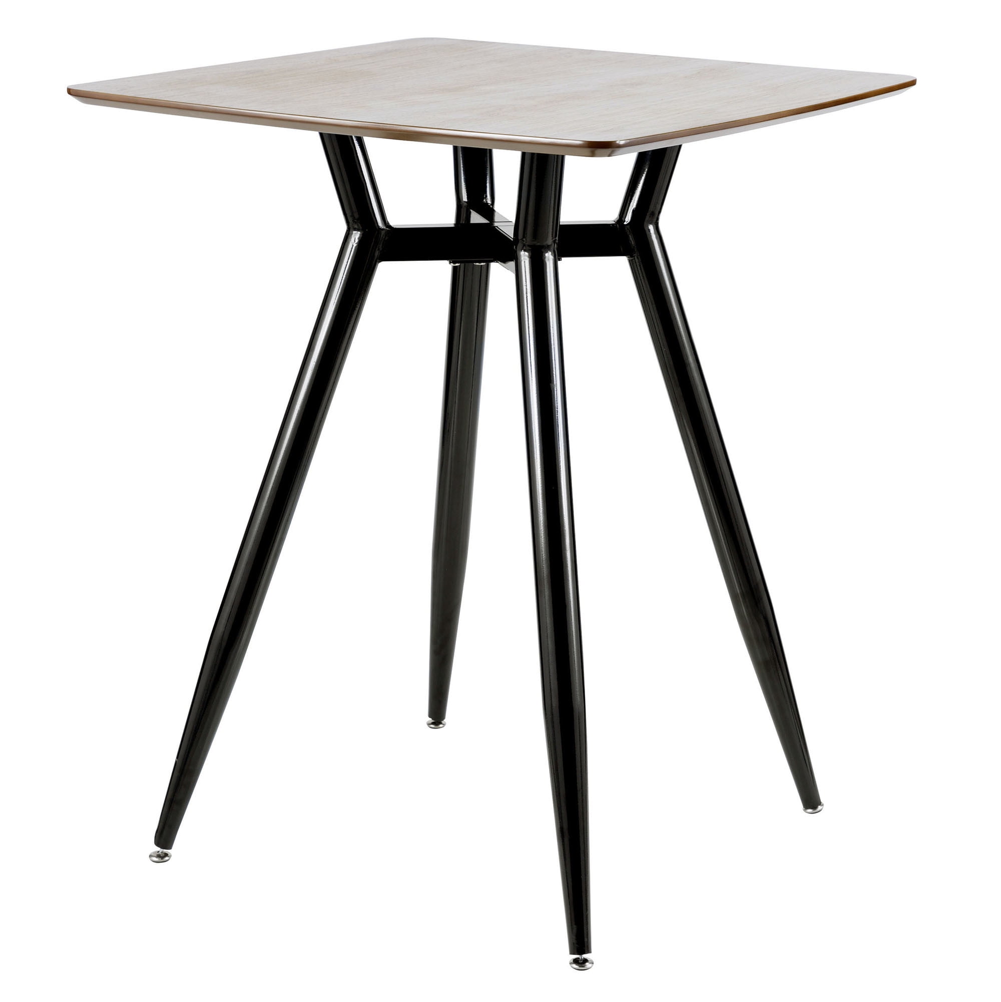 Clara MidCentury Modern Square Counter Table with Black Metal Legs and