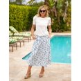 thumbnail image 3 of Blusa blanca con cuello redondo y mangas abullonadas Top Zeagoo para mujer, 3 of 5