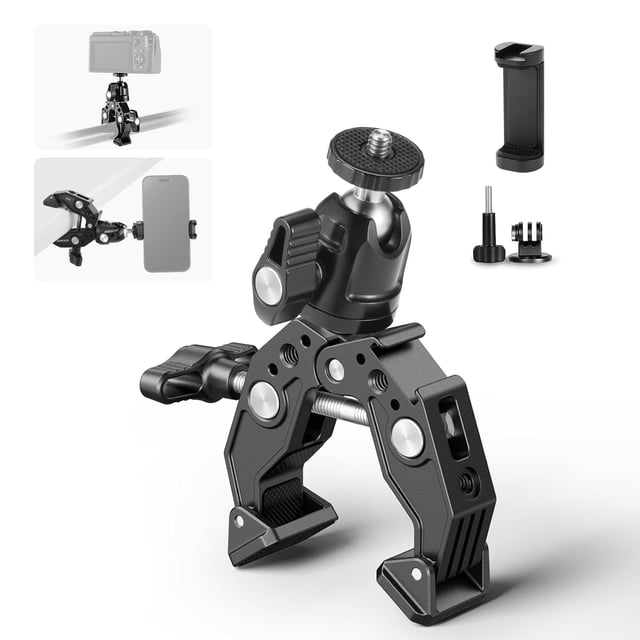 Super Clamp NEEWER ST87 con rótula, zapata fría y soporte para teléfono