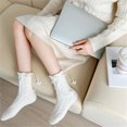 thumbnail image 4 of Milue Womens Fuzzy Plush Slipper Socks Cute Heart Bowknot Thermal Warm Fleece Socks, 4 of 21