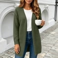 thumbnail image 4 of Binmer Women’s V Neck Open Front Long Knit Cardigan Long Sleeve Casual Mid Length Outerwear,Sizes S-2XL, 4 of 9