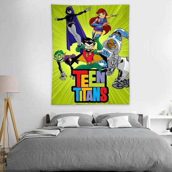 Teen Titans Tapestry - Poster Decoration Wall Art Background Large Bedroom Hanging Birthday Party Decoration 30x40in