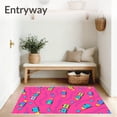 thumbnail image 3 of ODIKA 5x7 Machine Washable Non-Slip Area Rug, Educational Alphabet Train Journey Adventure Learning Playmat High Traffic Rug, Pink, 693092, 3 of 7