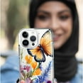 thumbnail image 4 of MUNDAZE Case for Apple iPhone 15 Plus Hybrid Shockproof Slim Hard Soft TPU Shell Heavy Duty Protective Phone Cover - Spring Summer Flowers Butterfly Purple Blue Lilac Floral, 4 of 5