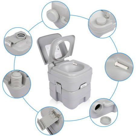 UBesGoo 5 Gallon/20L Outdoor Portable Toilet, Flush Porta Potti Indoor Travel Camping Toilet, for Car, Boat, Caravan, Campsite, Hospital
