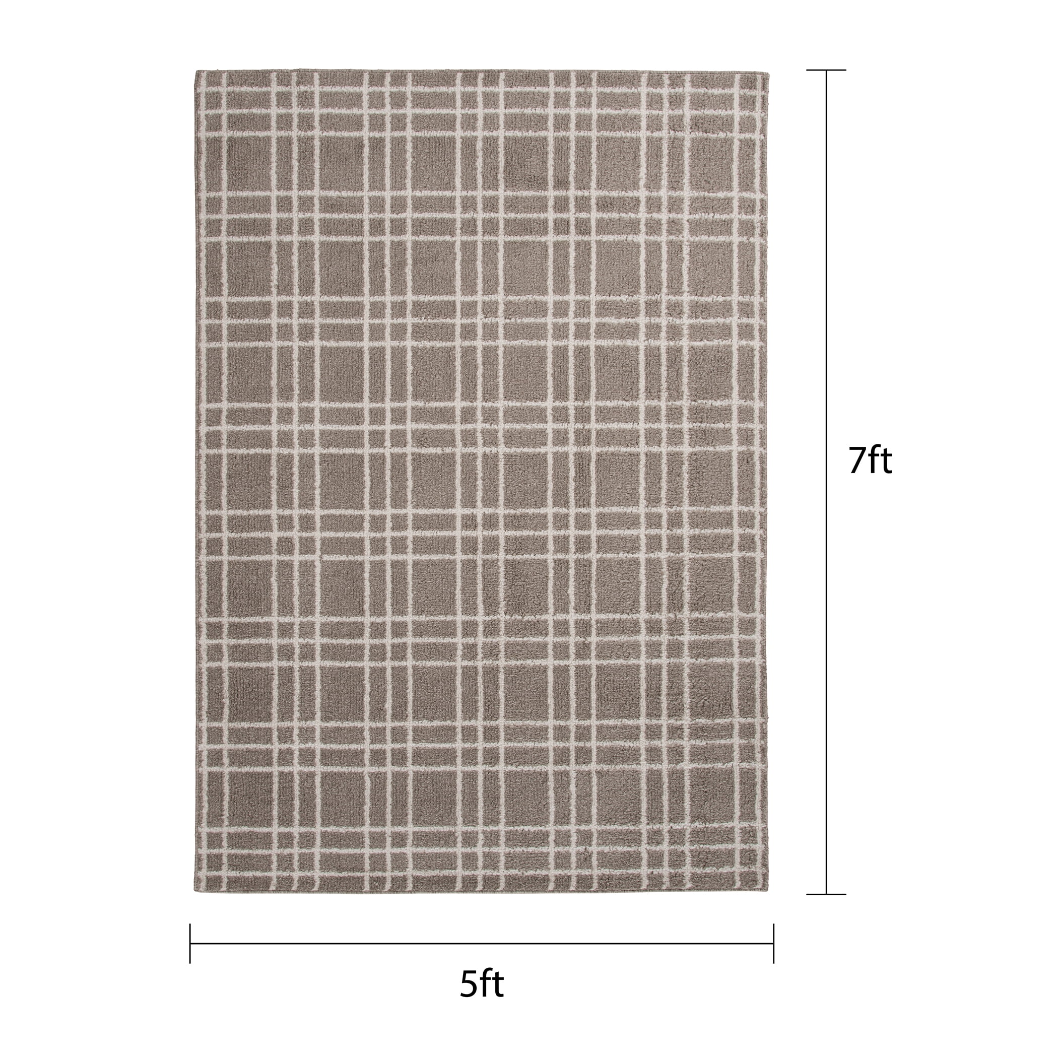 Mainstays Brown Tartan Grid Indoor Area Rug, 5'x7'