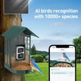 thumbnail image 3 of Soliom Bird Feeder with Camera, 2.7L Seed Capacity, AI Species Identification, 2K Live View, Instant Alerts, 5W Solar Panel, Squirrel-Proof Metal Outdoor Bird Feeder, Green, 3 of 8
