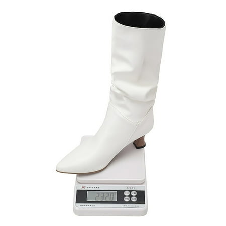 

Akiihool Work Boots for Women Winter Women s Cowgirl Boots Metallic Cowboy Boots Block Heel Mid Calf Western Boots (White 7)