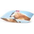 thumbnail image 4 of Horse Wearing Santa Hat Velvet Oblong Lumbar Plush Throw Pillow Cover/Shams Cushion Case 20x36in Decorative Invisible Zipper Design for Couch Sofa Pillowcase Only, 4 of 7