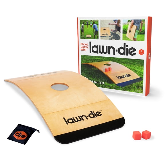 Lawn Die Outdoor Toss Game – Die Meets Cornhole – Portable Backyard, Beach & Tailgate Game for 4 Players – 1 Board Set