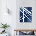 thumbnail image 4 of COMIO  Blue Abstract Wall Art Navy Blue Bathroom Decor Blue Pictures Wall Decor Modern Home Decor Geometric Canvas Wall Art Framed (Navy Blue), 4 of 5