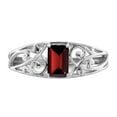thumbnail image 5 of Sterling Silver Rhodium Plated Garnet Ring, 5 of 6