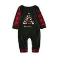 thumbnail image 3 of Odeerbi Christmas Pajamas for Family Holiday Plaid Long Sleeve Family Christmas Pajamas Matching Sets Infant Merry Christmas Print Parent-child Suit Two-Piece Sleepwear Xmas PJs Set Black, 3 of 5