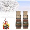 thumbnail image 3 of Socks Women Leg Warmers Knee Socks Bohemia Crochet Knit Tube Tube Legs Warmer Leg Socks Striped Socks Thick Dance Socks Long Leg Warmers Type 3, 3 of 4