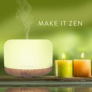 Pure Daily Care 300 ml Aromatherapy Diffuser & 10 Therapeutic Grade Essential Oil Set, Cylinder Lavender Orange