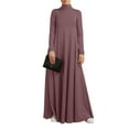 thumbnail image 2 of Bellella Robe Longue pour Femmes à Manches, Robes Maxi, Col Montant, Évasée, Ample, Dames, Rose, m, 2 of 3