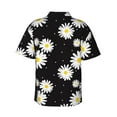 thumbnail image 3 of Daiia Daisies Flowers Hawaiian Shirt for Men Gentle Cotton Regular Short Sleeve Casual-X-Large, 3 of 9