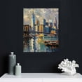 thumbnail image 5 of JEUXUS Brooklyn Bridge Wall Art New York Canvas Abstract Cityscape Painting, Skyline Textured Picture Modern Colorful Artwork Framed for Living Room Bedroom Office Home Decor,Framed,Decor, 5 of 5