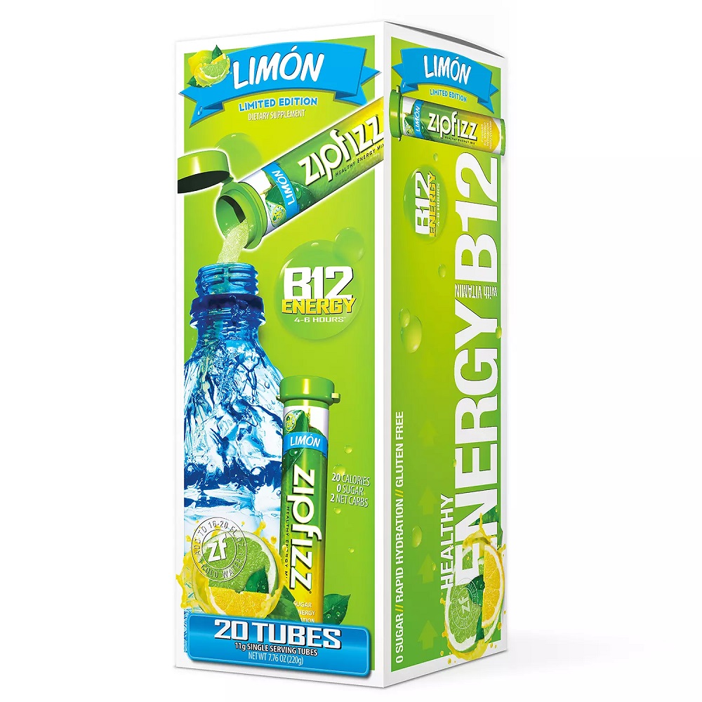 Zipfizz Energy Drink Mix Limon 20 Count .