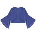 thumbnail image 2 of BODOAO Women's Bolero Shrug Cardigan Open Front Cover Up Chiffon Sheer 3/4 Sleeve Kimono Women's Solid Color Flared Sleeve Chiffon Cardigan Small Shoulder Top Navy Xl, 2 of 6