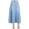 thumbnail image 3 of Fashion2Love Women’s Plus/Junior size Mid Rise A-Line Long Jeans Maxi Denim Skirt, 3 of 8