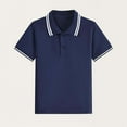 thumbnail image 3 of Cethrio Boys Polo Shirts, Short Sleeve Pullover Cotton Collared School Uniform Shirts Navy Size 14-16, 3 of 4