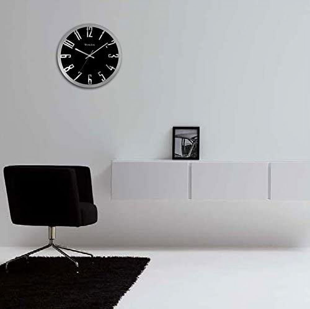Westclox 12" Round 3D Analog Wall Clock - Metallic Silver - Modern Style — Residential Use, Standard Application