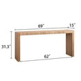 thumbnail image 6 of 69" Natural Seagrass Console Table – Handwoven Top with Engineered Wood Frame, 6 of 9