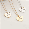 Personalized Birthstone Heart Name Necklace Jewelry Christmas Gift for Her