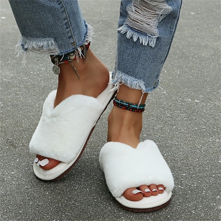 

Shldybc Women s Slippers New Style Plush Slippers Women s Home Slippers Home Interior Plush Slippers Warm Soft-Soled Slippers Home Decor Clearance