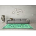 thumbnail image 3 of Ahgly Company Indoor Square Abstract Turquoise Blue Modern Area Rugs, 7' Square, 3 of 4
