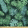 thumbnail image 2 of Tropical Fabric by the Yard, Exotic Leaves Hawaiian Plantation, Decorative Upholstery Fabric for Chairs & Home Accents, Seafoam Dark Teal by Ambesonne, 2 of 5
