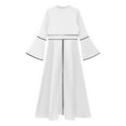 thumbnail image 6 of Alvivi Women Church Clergy Dress Flared Sleeves A-line Solid Maxi Dresses Minister Choir Robe White S, 6 of 7