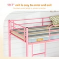 thumbnail image 6 of Zimtown Twin over Twin Steel Bunk Beds Frame Ladder Bedroom Dorm Room,Pink, 6 of 8