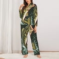 thumbnail image 2 of Fuzoiu Largemouth Bass jumps out of water Print Women's Long-Sleeved Pajama,Lounge Button Down Nightwear,Womens Notch Collar Pajama Set-Medium, 2 of 7