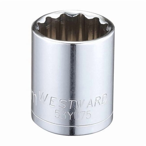 Westward Socket, Steel, Chrome, 24 mm 53YU75