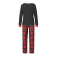 thumbnail image 4 of Elippeo Christmas Family Pajamas Matching Set, Long Sleeve Elf Legs Print T-shirt with Plaid Pants Sleepwear Loungewear, 4 of 10