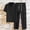 D Black, variant on Timoontee Men's 2 Piece Cotton Linen Sets Lightweight Summer Beach Sets Short Sleeve Lapel Shirts with Elastic Waist Drawstring Shorts Casual Sweatsuits Black S