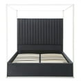 thumbnail image 3 of Jeffrey Canopy Velvet Upholstered Queen Bed Frame In Black, 3 of 7