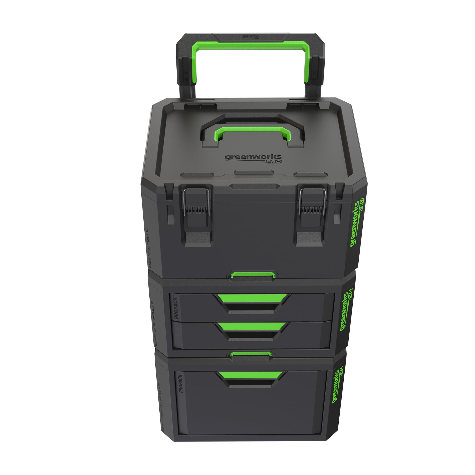 Greenworks Pro ProPack XL Toolbox – Heavy-Duty Stackable Tool Storage with Metal Latches